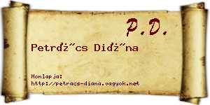 Petrács Diána névjegykártya